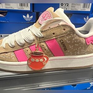 Adidas Campus 0Os "Pan de Muerto" Tan and Pink Shoes